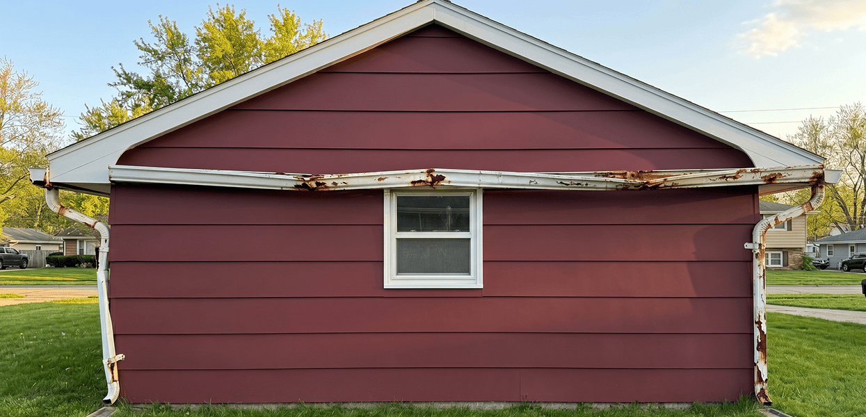 Gutters before replacement