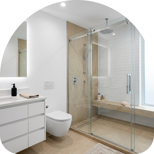Walk-in shower for families